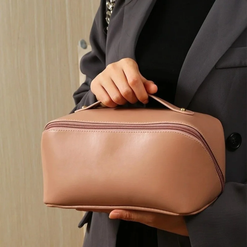 Necessaire de Viagem Grande Capacidade em Couro PU, Abertura Ampla - Imagem 5