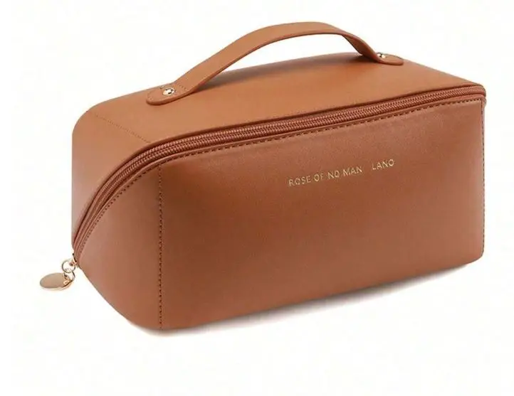 Necessaire de Viagem Grande Capacidade em Couro PU, Abertura Ampla - Imagem 9