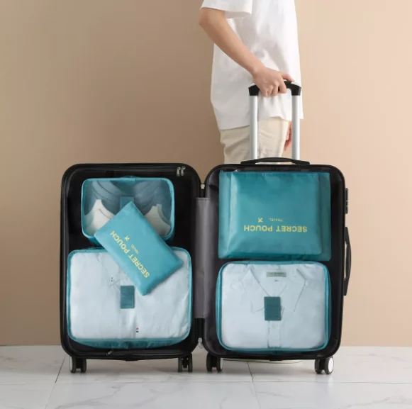 Kit 6 Organizadores de Mala para Viagem, Náilon Resistente à Água