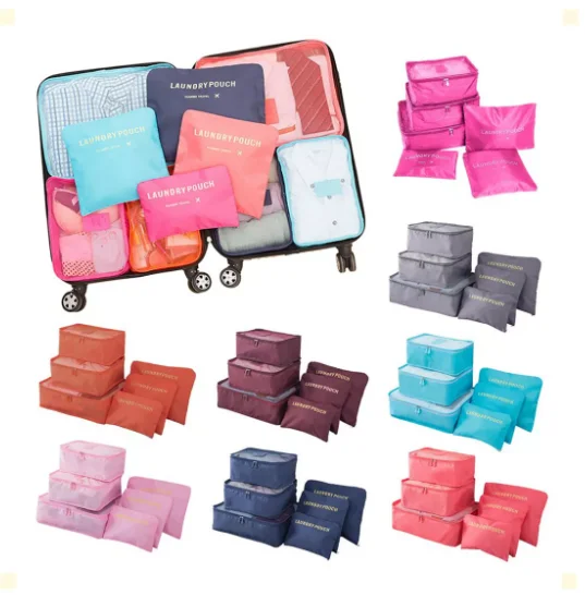 Kit 6 Organizadores de Mala para Viagem, Náilon Resistente à Água - Imagem 2