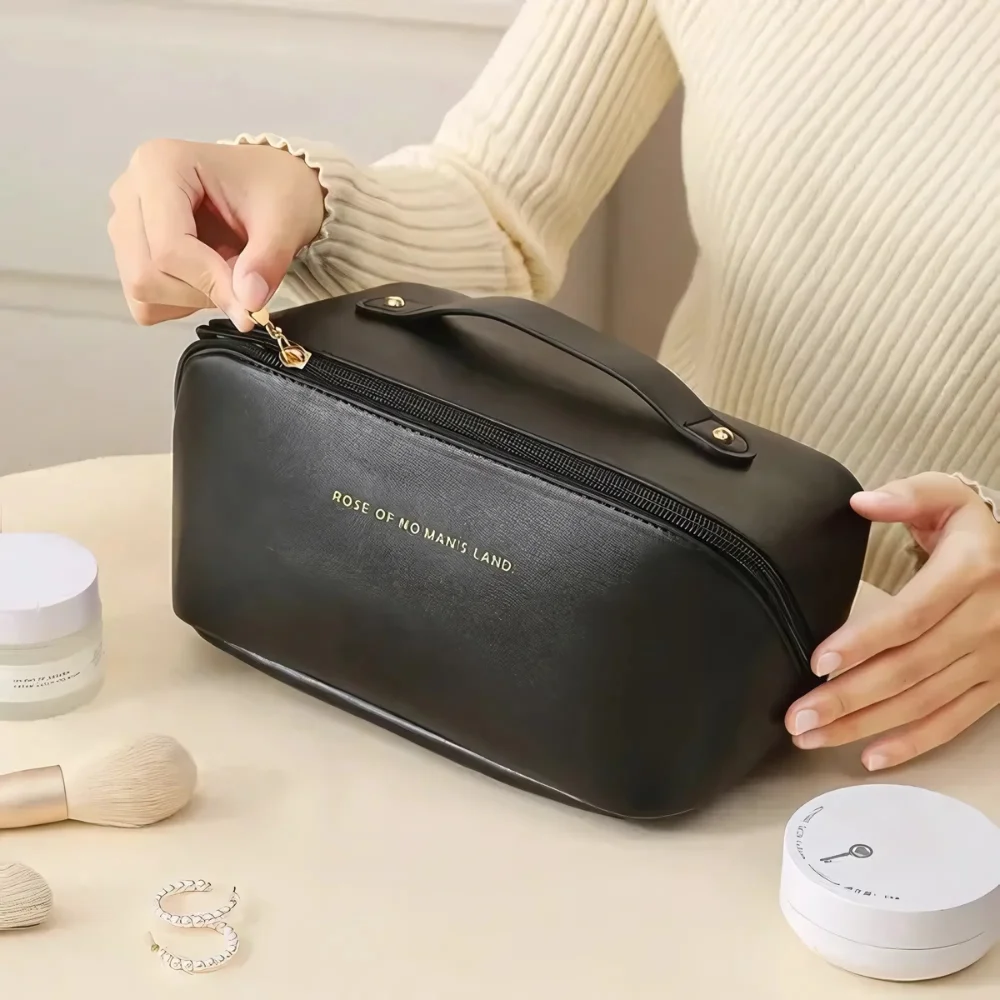 Necessaire de Viagem Grande Capacidade em Couro PU, Abertura Ampla - Imagem 6