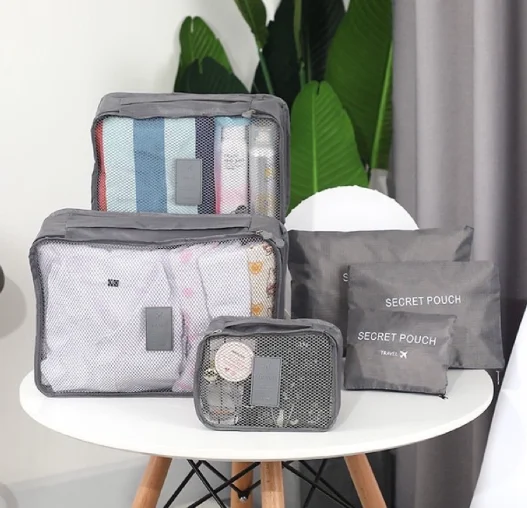 Kit 6 Organizadores de Mala para Viagem, Náilon Resistente à Água - Imagem 4