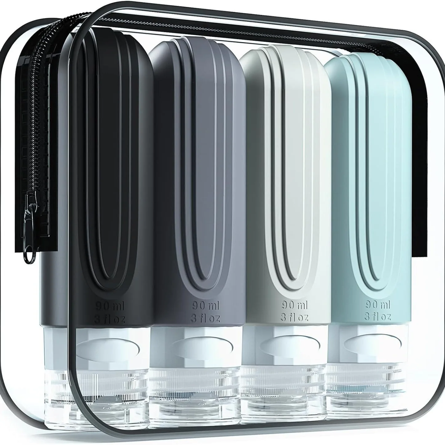 Kit Frascos de Silicone para Viagem com Necessaire Transparente (Enviado do Exterior) - Imagem 6