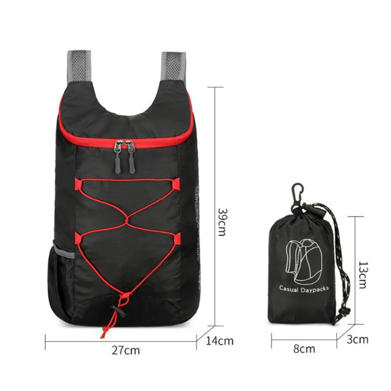 Mochila Dobrável Ultraleve 20 L, Resistente à Água, Cabe no Bolso (Enviada do Exterior) - Imagem 6