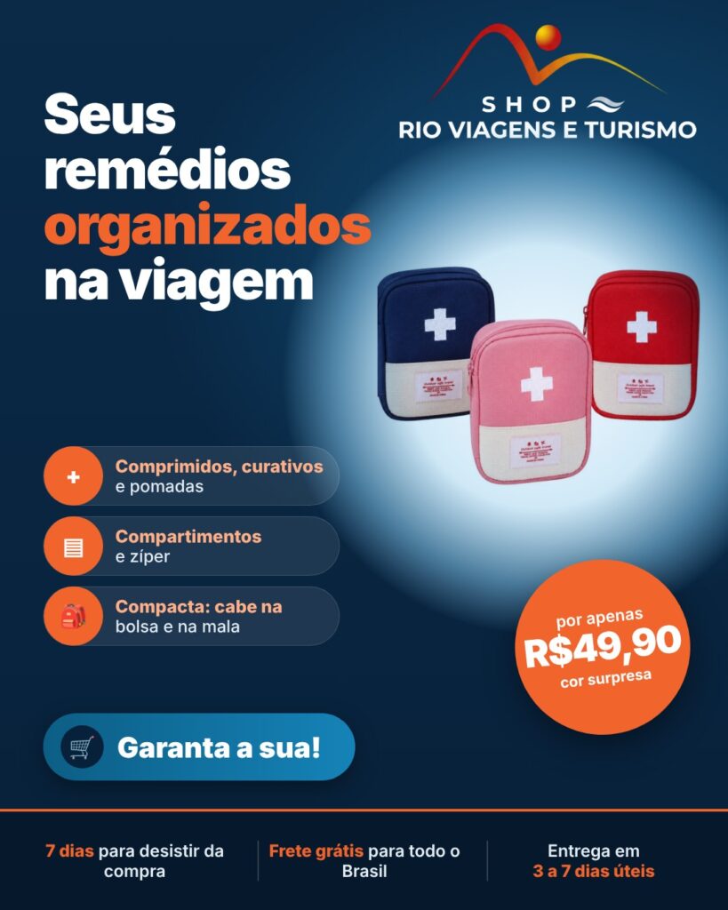 Bolsa Organizadora de Medicamentos e Primeiros Socorros para Viagem - Rio Viagens Shop