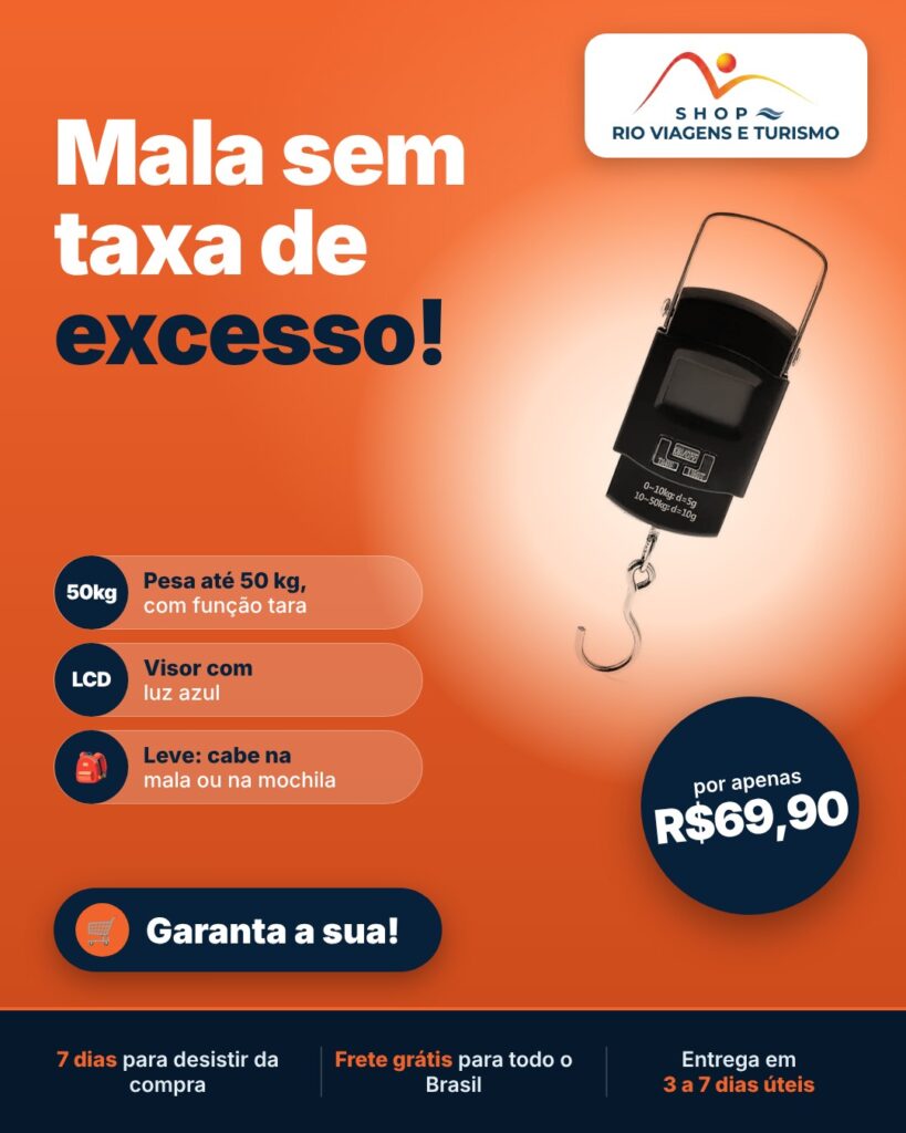Balança Digital de Bagagem Portátil até 50 kg - Rio Viagens Shop