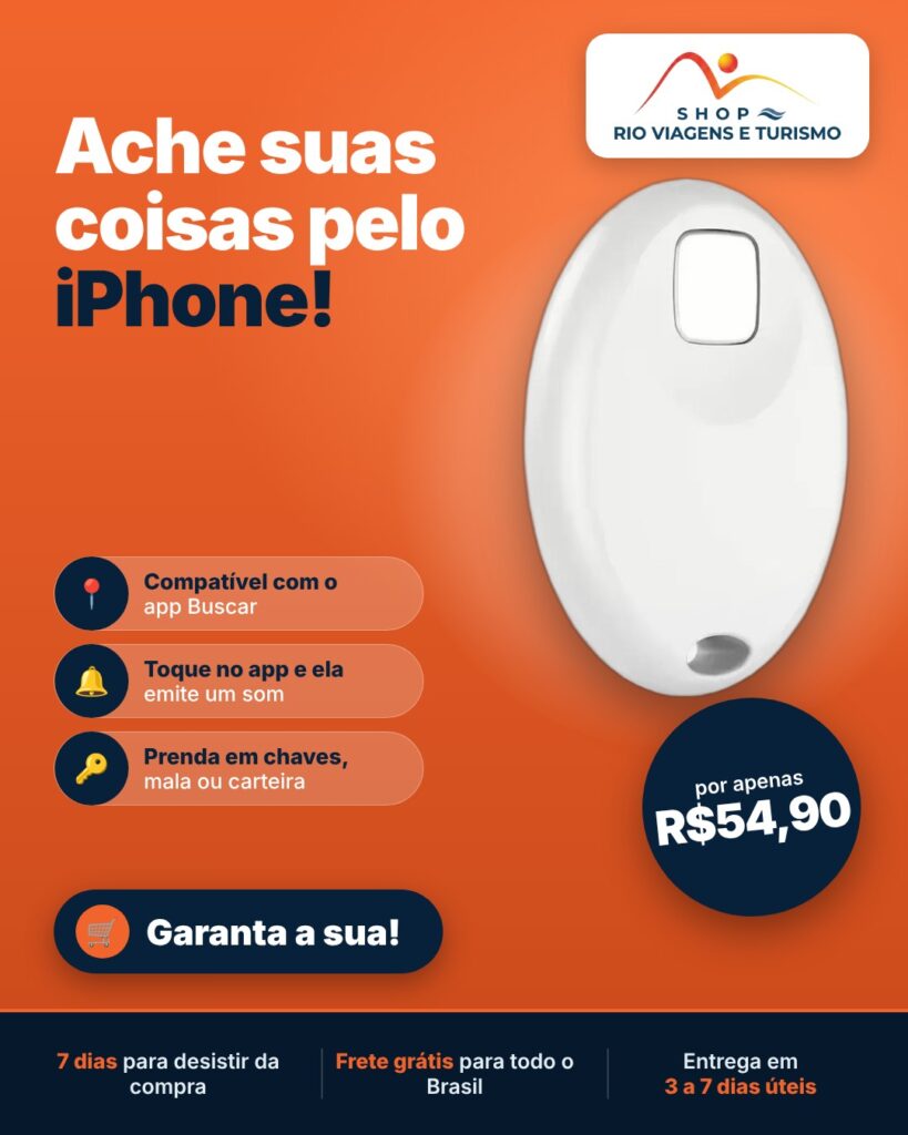 Etiqueta Rastreadora Bluetooth Anti-Perda para iPhone, Compatível com o App Buscar - Rio Viagens Shop