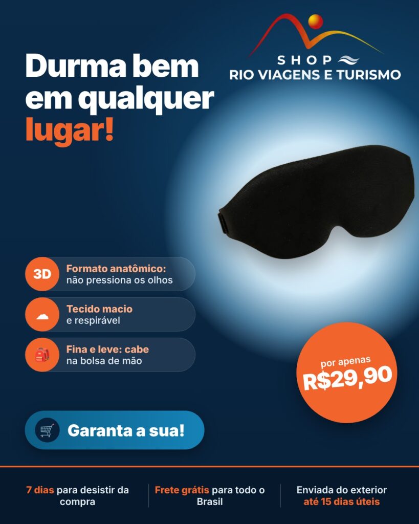 Máscara de Dormir 3D Ajustável e Respirável, Ajuda a Bloquear a Luz (Enviada do Exterior) - Rio Viagens Shop