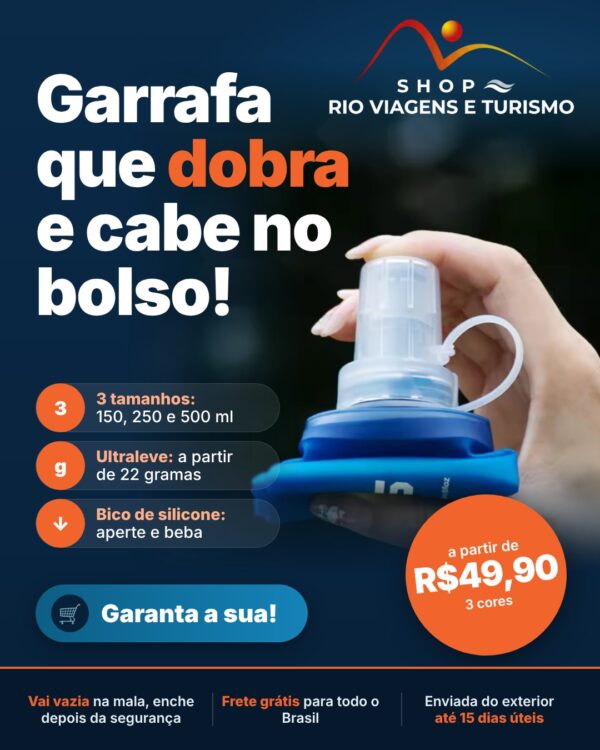 Garrafa dobrável de TPU para viagem, 150, 250 e 500 ml